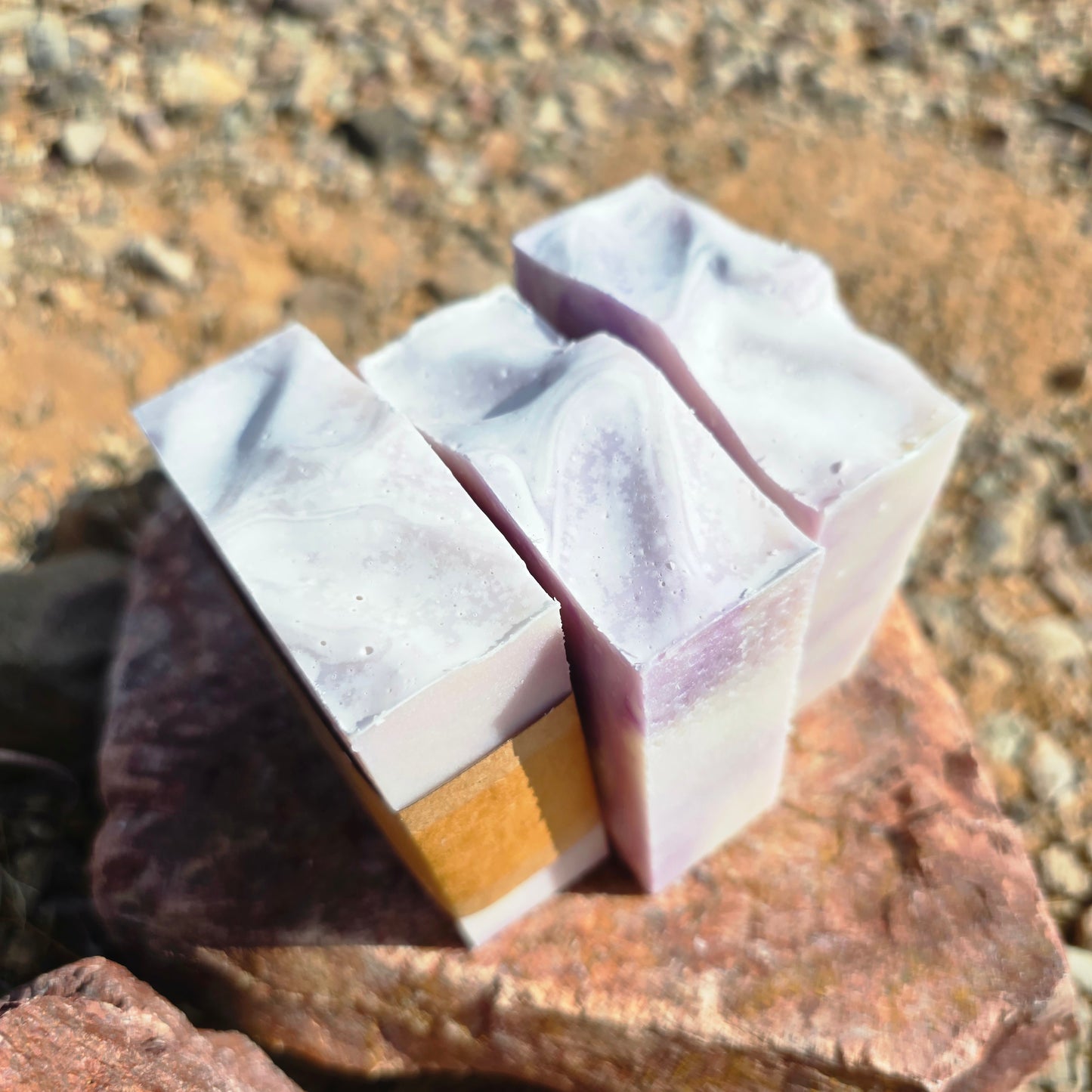 Handmade tallow soap bar featuring lavender essential oil, crafted with grass-fed beef tallow and nourishing oils for deep hydration