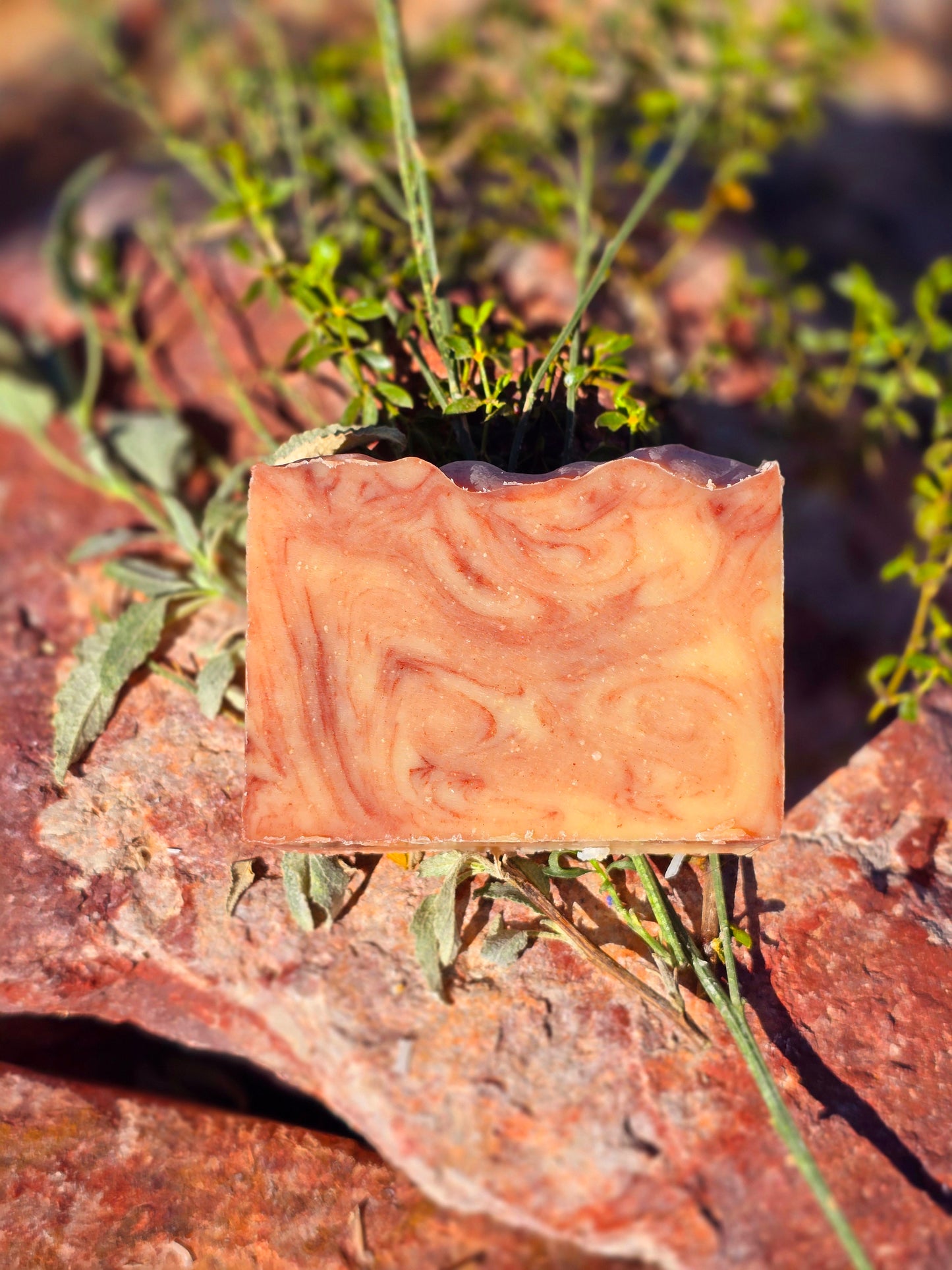 Handmade goat milk soap bar infused with clove and bergamot essential oils, crafted with grass-fed beef tallow, organic shea butter, and avocado oil for deep hydration and gentle cleansing.