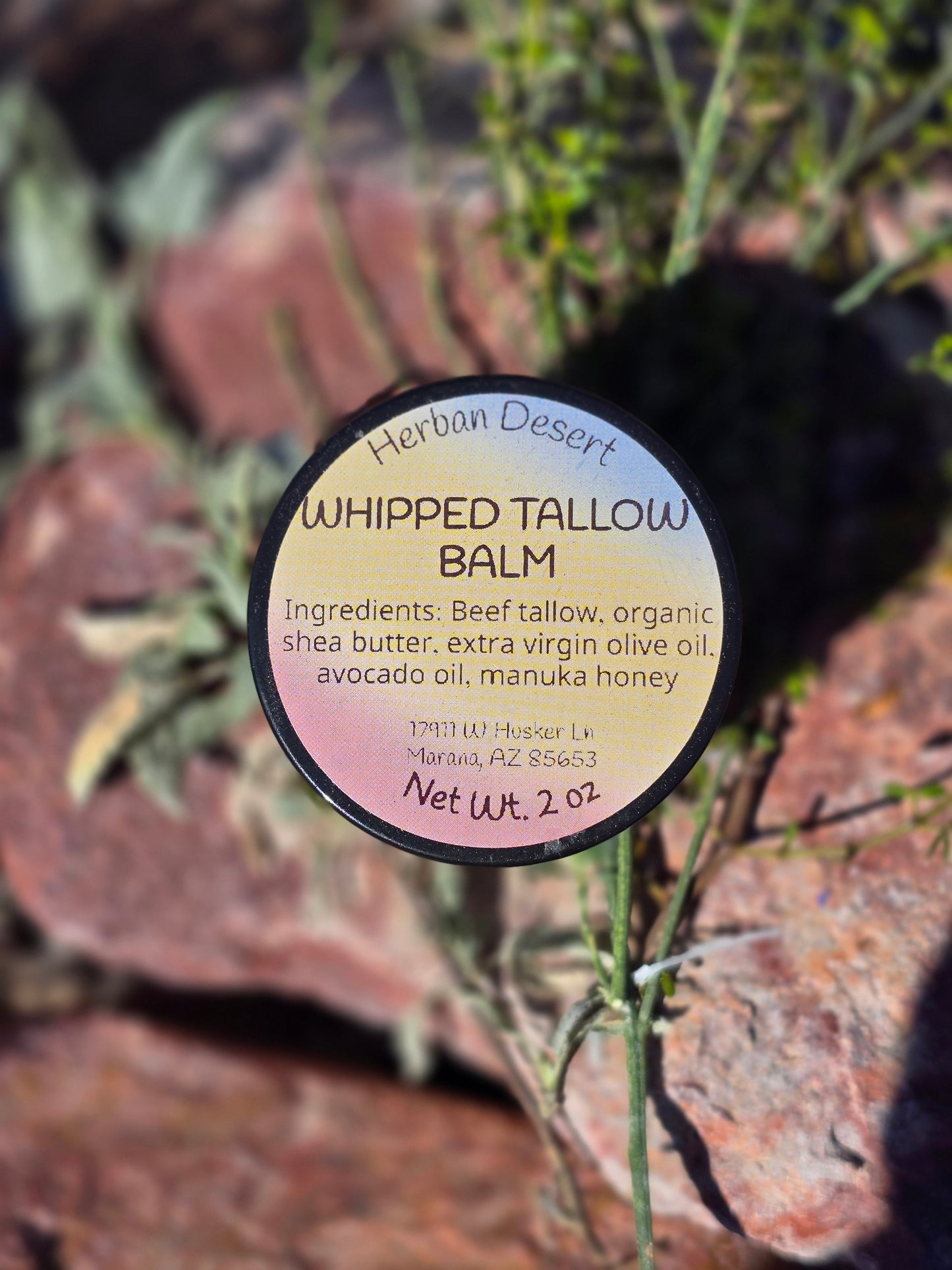 Herban Desert’s Whipped Tallow Balm with Honey is a luxurious, all-natural moisturizer designed to deeply hydrate and repair dry, rough skin. The whipped texture glides on smoothly, while honey and tallow work together to lock in moisture and soothe your skin.